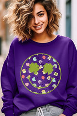 Face St Patricks Day Graphic Fleece Sweatshirts