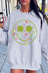 Face St Patricks Day Graphic Fleece Sweatshirts