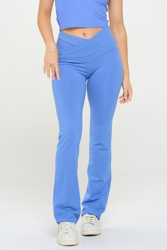 Women Crossover Flare Legging High Waisted Pockets king-general-store-5710.myshopify.com