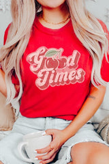 Retro Good Times Cherry Fruit Graphic T Shirts king-general-store-5710.myshopify.com