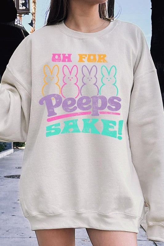 PEEPS Sake Easter Graphic Fleece Sweatshirts king-general-store-5710.myshopify.com