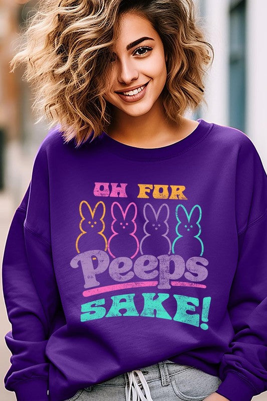 PEEPS Sake Easter Graphic Fleece Sweatshirts king-general-store-5710.myshopify.com