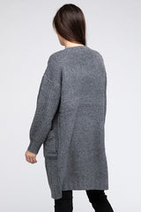 Twist Knitted Open Front Cardigan With Pockets king-general-store-5710.myshopify.com