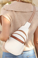 White Casual Multi Zipped Street penny Sling Bag king-general-store-5710.myshopify.com