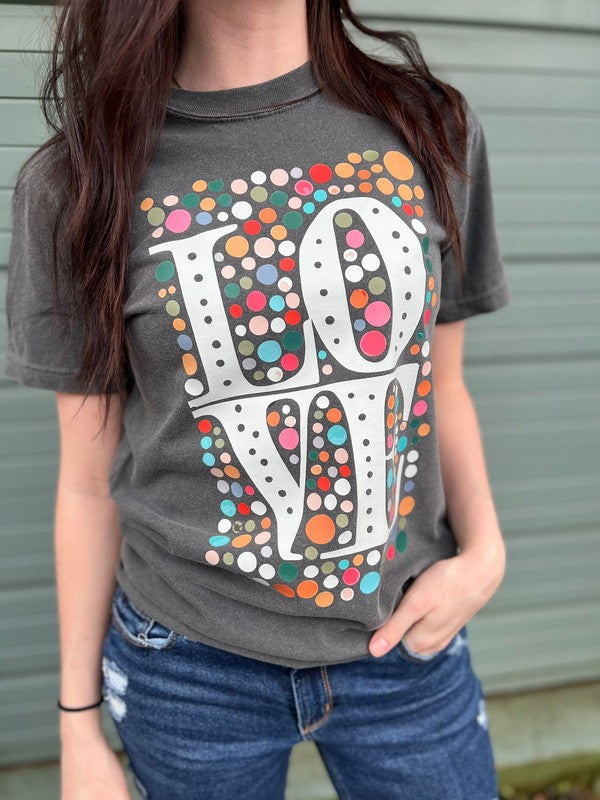 LOVE Multi Dot Tee king-general-store-5710.myshopify.com