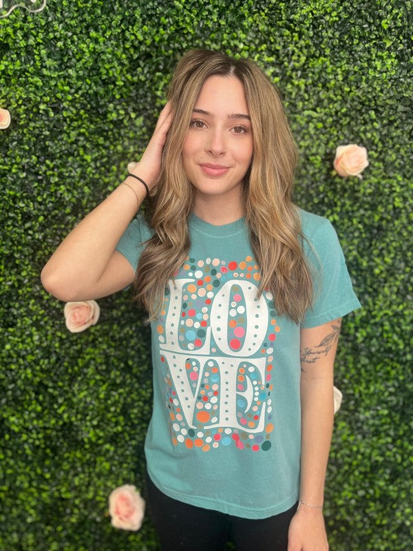 LOVE Multi Dot Tee king-general-store-5710.myshopify.com