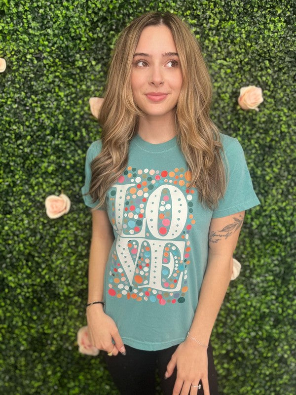 LOVE Multi Dot Tee king-general-store-5710.myshopify.com