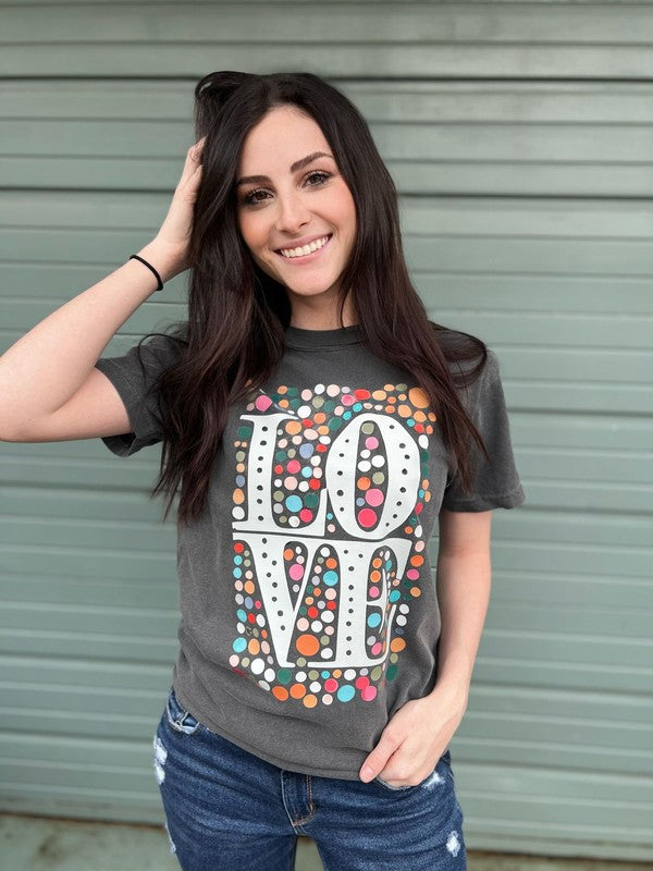 LOVE Multi Dot Tee king-general-store-5710.myshopify.com