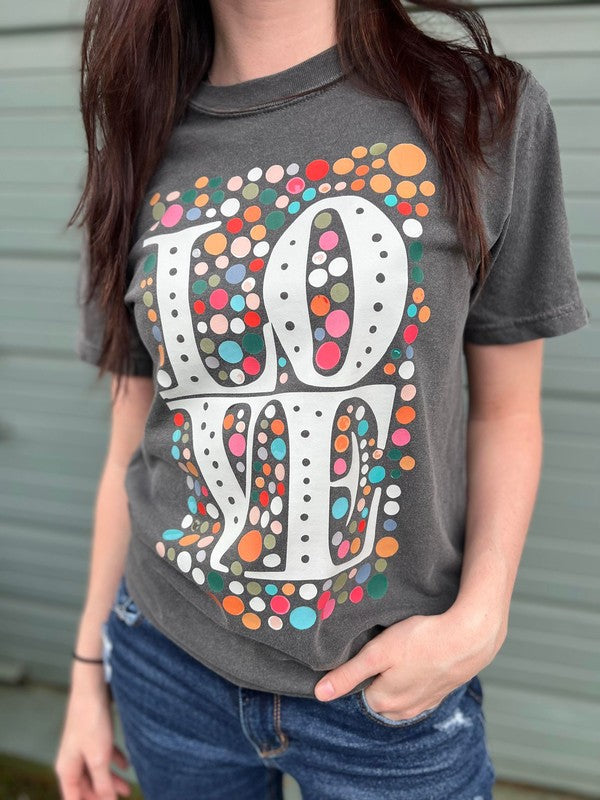 LOVE Multi Dot Tee king-general-store-5710.myshopify.com