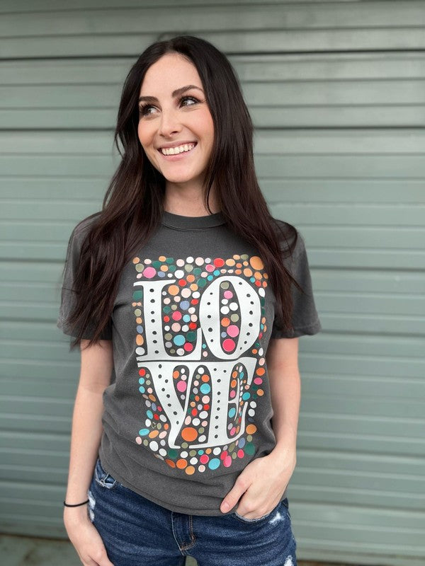 LOVE Multi Dot Tee king-general-store-5710.myshopify.com