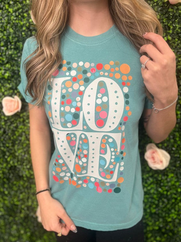 LOVE Multi Dot Tee king-general-store-5710.myshopify.com