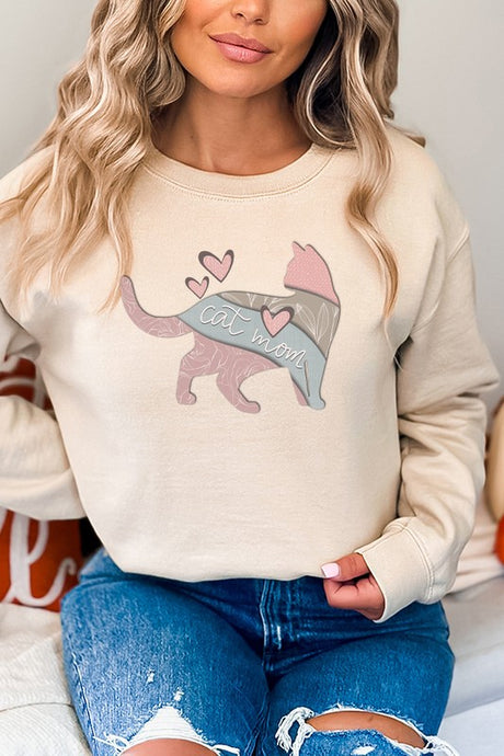 Cat Mom Soft Colored Graphic Sweatshirt king-general-store-5710.myshopify.com