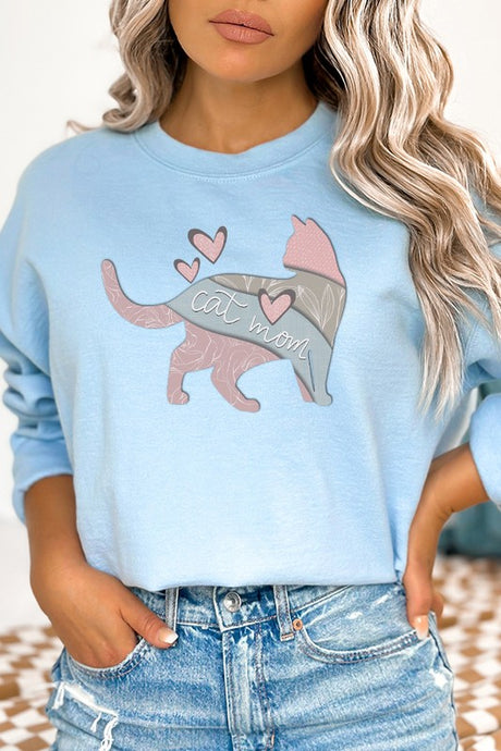 Cat Mom Soft Colored Graphic Sweatshirt king-general-store-5710.myshopify.com