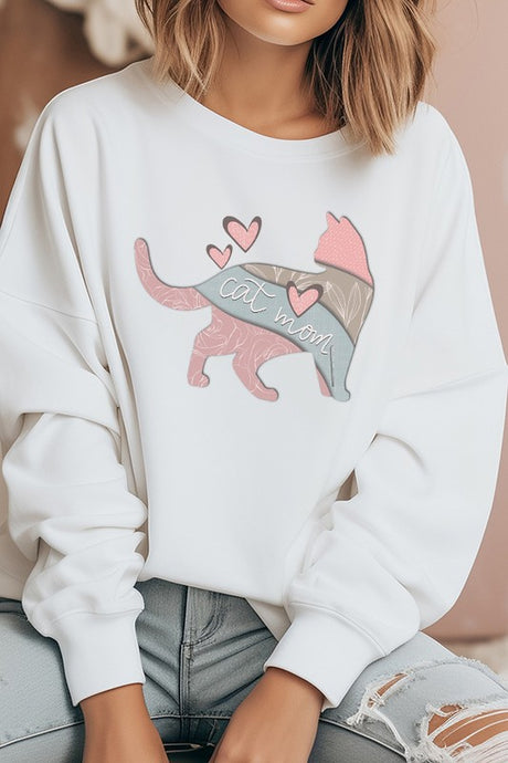 Cat Mom Soft Colored Graphic Sweatshirt king-general-store-5710.myshopify.com