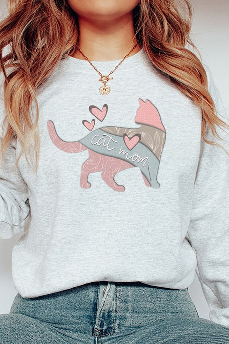 Cat Mom Soft Colored Graphic Sweatshirt king-general-store-5710.myshopify.com