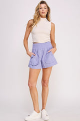 Plus Tummy Control High Waist Shorts with Pockets