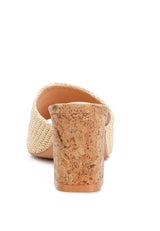 Addie Raffia Slip On Sandals