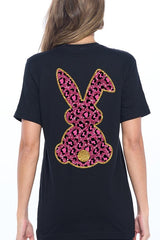 Easter Bunny Faux Glitter Back Graphic T Shirts king-general-store-5710.myshopify.com