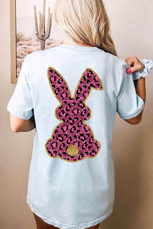 Easter Bunny Faux Glitter Back Graphic T Shirts king-general-store-5710.myshopify.com