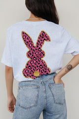 Easter Bunny Faux Glitter Back Graphic T Shirts king-general-store-5710.myshopify.com