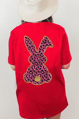 Easter Bunny Faux Glitter Back Graphic T Shirts king-general-store-5710.myshopify.com