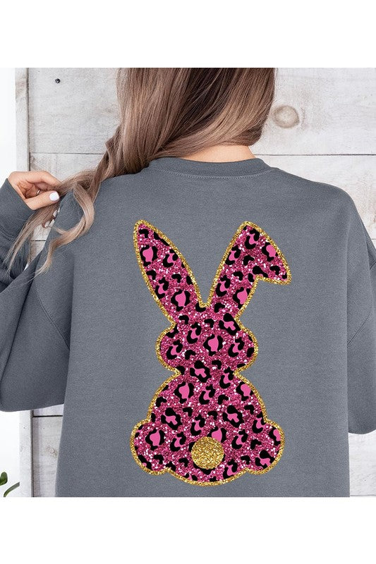 Easter Bunny Faux Glitter Back Graphic Sweatshirts king-general-store-5710.myshopify.com