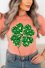 Four Leaf Clover St Patricks Day Graphic T Shirts king-general-store-5710.myshopify.com