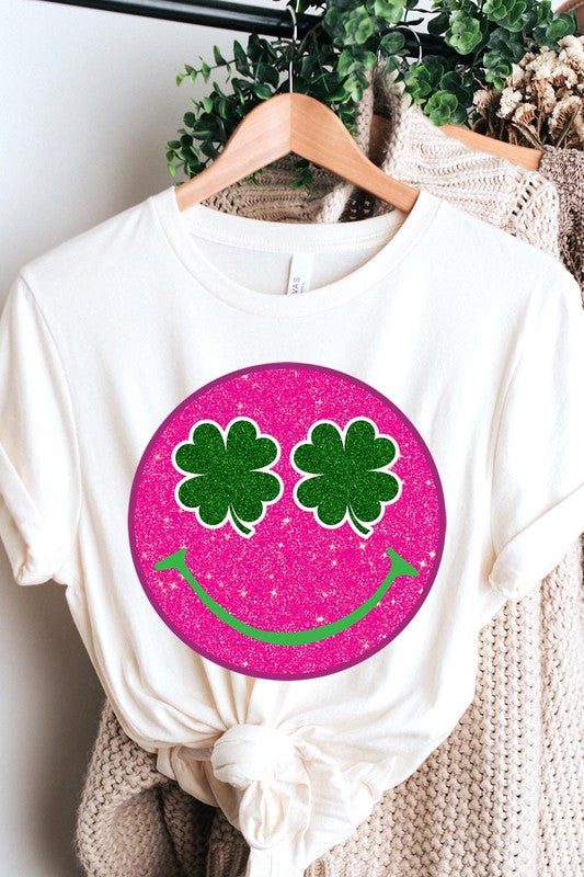 Smile St Patricks Day Glitter Graphic T Shirts king-general-store-5710.myshopify.com