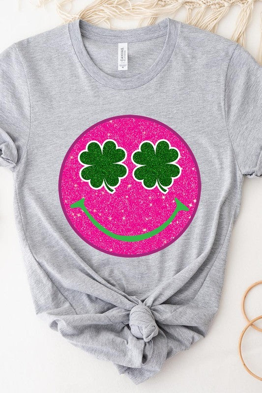 Smile St Patricks Day Glitter Graphic T Shirts king-general-store-5710.myshopify.com