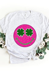 Smile St Patricks Day Glitter Graphic T Shirts king-general-store-5710.myshopify.com