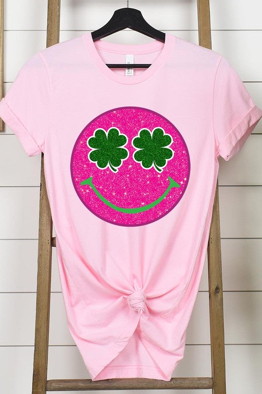 Smile St Patricks Day Glitter Graphic T Shirts king-general-store-5710.myshopify.com