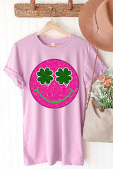 Smile St Patricks Day Glitter Graphic T Shirts king-general-store-5710.myshopify.com