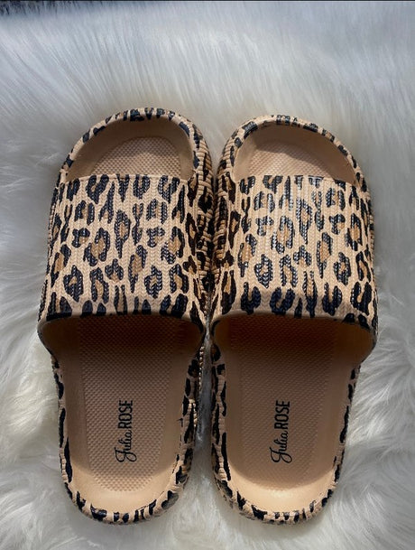 Brown Leopard Insanely Comfy Slides king-general-store-5710.myshopify.com