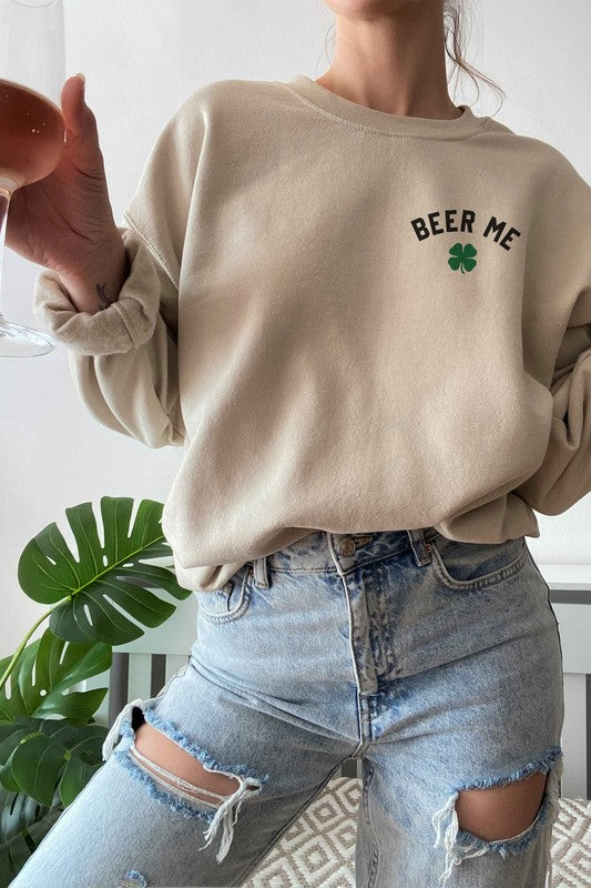 BEER ME ST PATRICKS GRAPHIC SWEATSHIRT