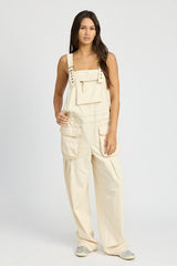 Chic Front Pocket Oversized Cargo Overalls