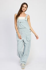 Chic Front Pocket Oversized Cargo Overalls