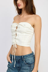 LACE UP CORSET BUSTIER TOP