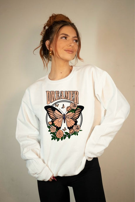 Dreamer Butterfly Graphic Sweatshirt