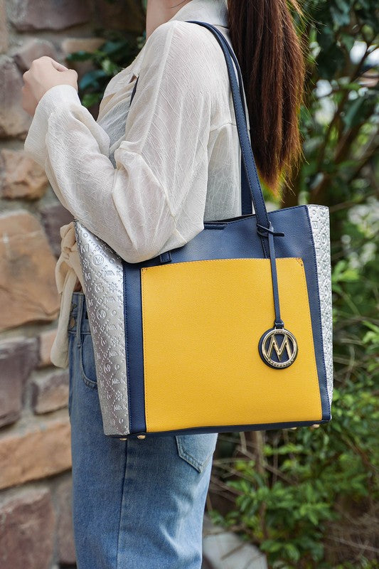 MKF Collection Leah Color-Block Tote Bag by Mia K king-general-store-5710.myshopify.com