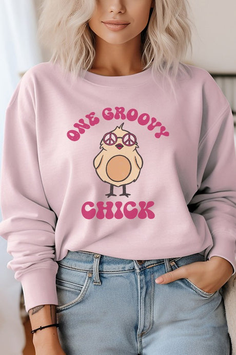 Easter One Groovy Chick Graphic Sweatshirt king-general-store-5710.myshopify.com