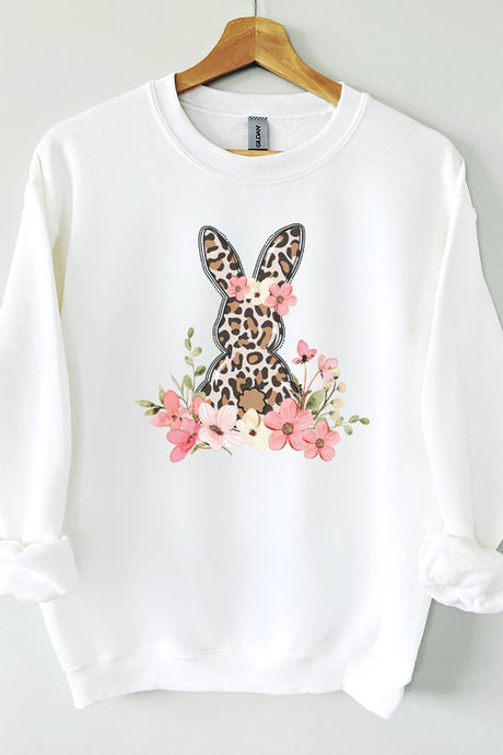 Easter Leopard Bunny Graphic Sweatshirt king-general-store-5710.myshopify.com