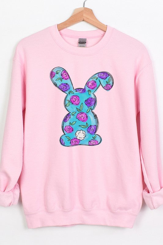 Easter Blue Purple Bunny Graphic Sweatshirt king-general-store-5710.myshopify.com