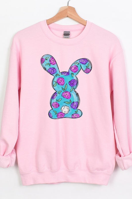 Easter Blue Purple Bunny Graphic Sweatshirt king-general-store-5710.myshopify.com
