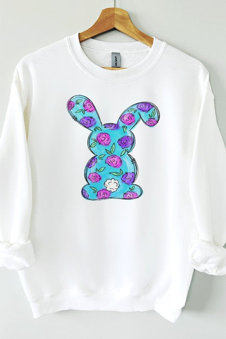 Easter Blue Purple Bunny Graphic Sweatshirt king-general-store-5710.myshopify.com