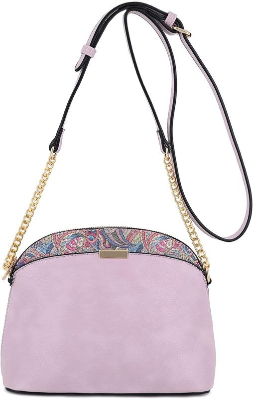 Paisley Accent Small Dome Crossbody Bag