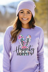 Easter Hippity Hoppity Stripes Long Sleeve Top