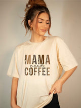 Mama Needs Coffee Leopard Graphic Tee