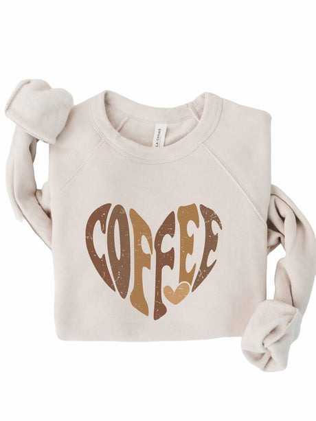 Coffee Heart Bella Canvas Crewneck Sweatshirt