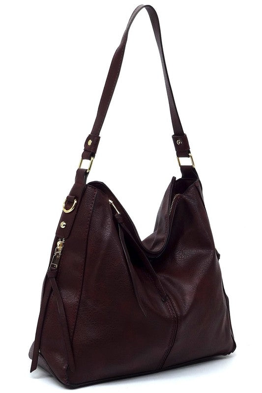 Fashion Side Zipper Shoulder Bag Hobo