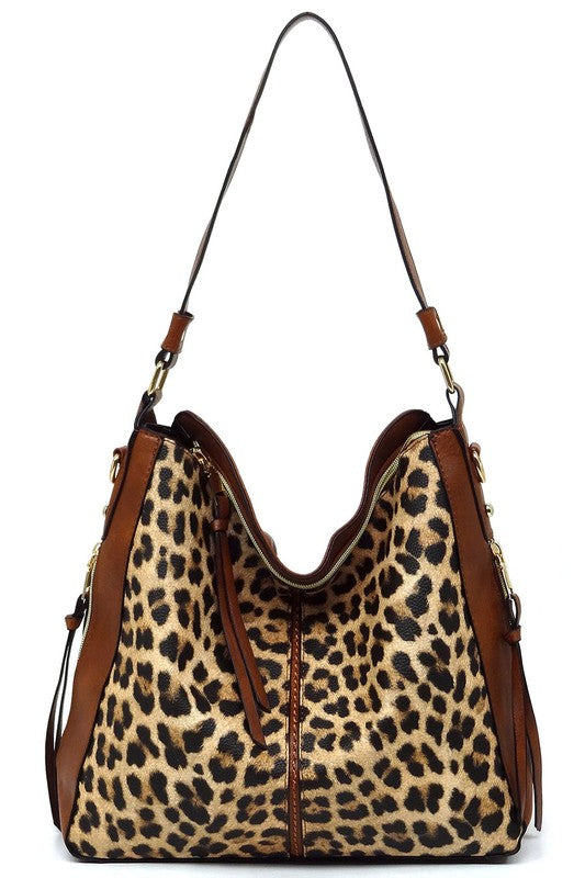 Fashion Side Zipper Shoulder Bag Hobo